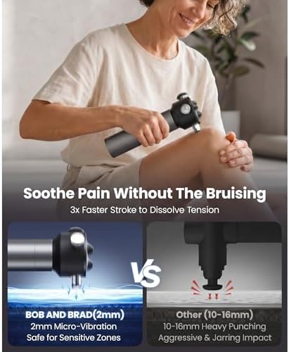 BOB AND BRAD VibeFlow Vibration Massager (Not Percussion), FSA-HSA Eligible Deep Tissue Handheld Therapy Massager Gun for Sensitive Joints, Fascia Release, Trigger Point, Full Body Relief & Recovery - Image 2