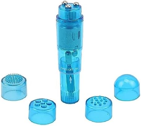 Mini Portable Small Massage Tool 4 Heads Massager Pocket for Women Neck Shoulder Face Back Foot Muscles (1PK Blue) by Gajoin