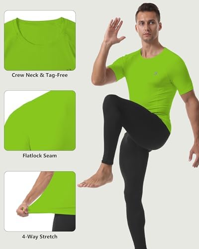 Roadbox Compression Shirt Men Short Sleeve, Cool Dry Base Layer Athletic Undershirts, Workout T-Shirt for Sports Gym Running - Image 4