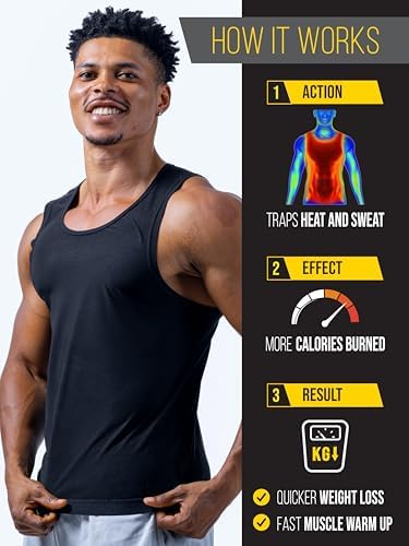 Men’s Sweat Vest - Boost Weight Loss with Increased Sweating & Compression Technology Sauna Vest for Men (XS-7XL) - Image 3