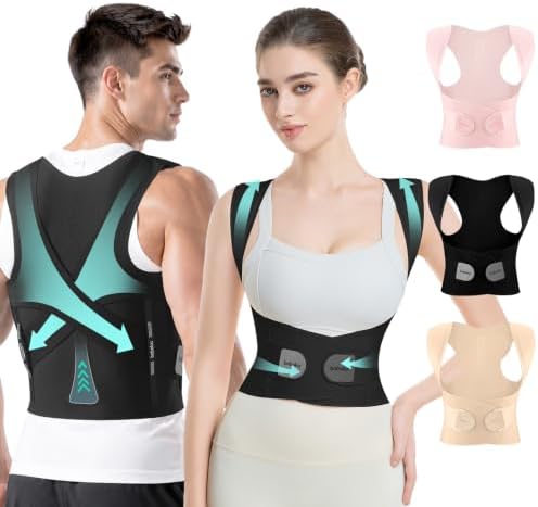babaka Posture Corrector for Women and Men, Invisible Lightweight Adjustable Back Brace for Upper and Lower Back Pain Relief, Hunchback, Hump, Scoliosis, Thoracic, Spine Corrector Under Clothes (Black, Small, Waist: 25''-30'') by babaka