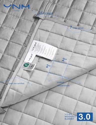 YnM King Size Cooling Weighted Blanket for Adults (88x104 Inches, 20 Pounds, Light Grey), Perfect for Hot Sleepers with Cooling Rayon/Glass Beads, Heavy Bed Blanket for Couple on Queen or King Bed - Image 4