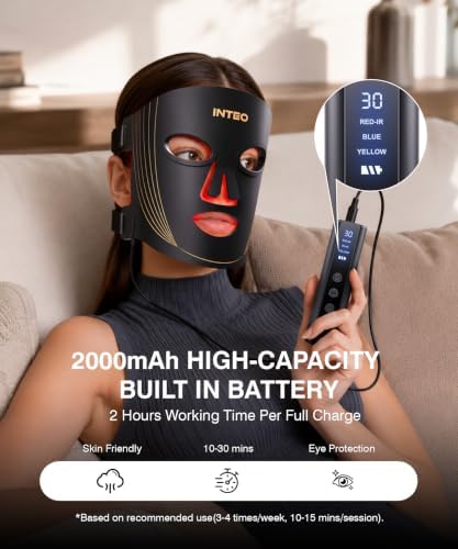 INTEO Red Light Therapy Mask for Face, 850nm NIR LED Face Mask with Timer - Image 6