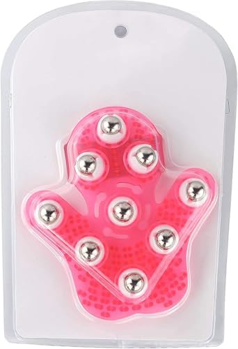 SAMYO Palm Shaped Massage Glove Body Massager with 9 360-degree-roller Metal Roller Ball Beauty Body Care (Pink) - Image 6