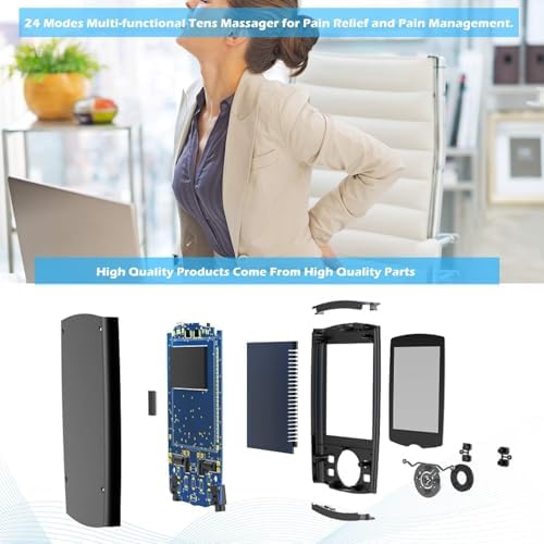 Belifu Dual Channel TENS EMS Unit with 12 Pads, 24 Modes Muscle Stimulator, Electronic Pulse Massager Muscle Massager for Pain Relief Therapy, Fastening Cable Ties, Dust-Proof Drawstring Storage Bag - Image 4