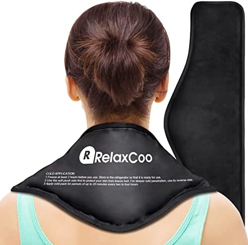Neck Ice Pack Wrap, RelaxCoo Reusable Gel Ice Pack for Neck Shoulders, Cold Compress Therapy for Pain Relief, Injuries, Swelling, Bruises, Sprains, Inflammation and Cervical Surgery Recovery - Image 6