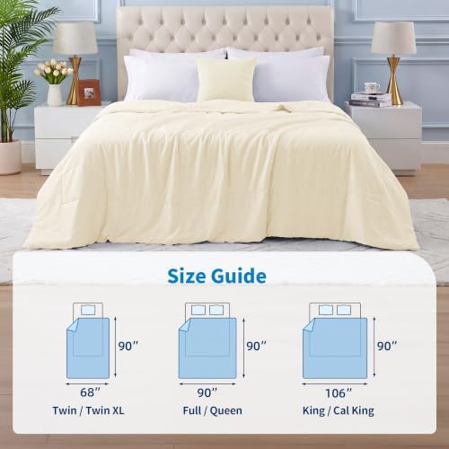 MASVIS Cooling Comforter Twin Size, Cooling Blanket for Hot Sleepers Lightweight Summer Blanket with Double-Sided Cold Tech Fabric,Breathable Cold Blanket,Beige,68"X90" - Image 5