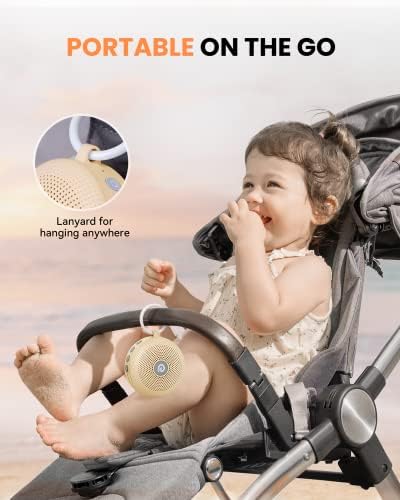 Dreamegg White Noise Machine - Portable Sound Machine for Baby Adult, Features Powerful Battery, 21 Soothing Sound, Noise Canceling for Office,Sound Therapy for Home,Travel, Registry Gift, Light Khaki - Image 5