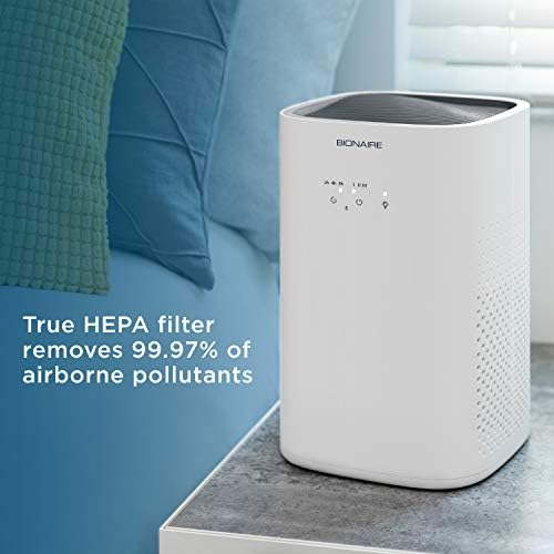 Bionaire True HEPA 360° Air Purifier for Medium Rooms, Air Filter for Allergens, Pets, and Dust with Quiet Setting and Night Light, 3 Speeds, White - Image 3