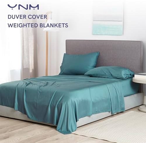 YnM Exclusive Cooling Duvet Cover for Weighted Blankets with 16 Strings (Sea Grass, 48"x72") - Image 2