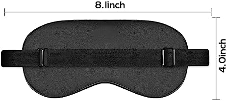 Silk Sleep Mask, Adjustable Soft Eye Cover for Comfortable Sleep & Naps, Pressure-Free, Machine Washable - Black - Image 4