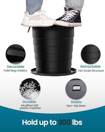 TRIPTIPS Upgrade Retractable Portable Toilet Travel Toilet Adjustable Height Camping Toilet Portable Potty for Adults Kids, Foldable Portable Toilet for Camping/Car - Image 7