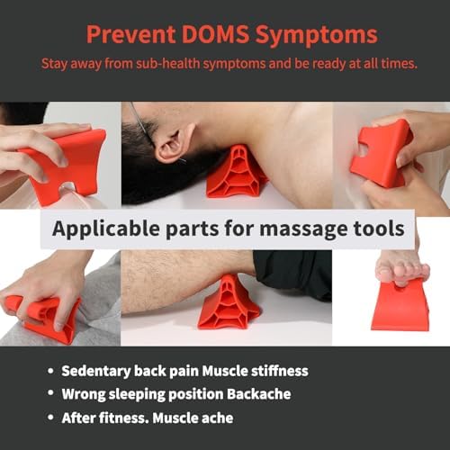 Trigger Point Massage Tool, Handheld Deep Tissue Manual Massager for Neck, Shoulders, Back & Feet, 3-Edge Pressure Point Design, Portable (Red) - Image 6