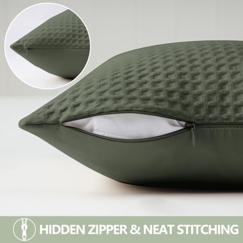 100% Egyptian Cotton 600 TC Waffle Weave Throw Pillow Covers 2 Pack - Image 4