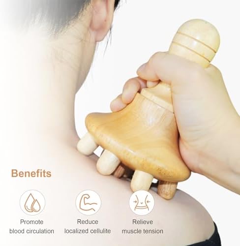 Wood Therapy Massage Tool Wooden Lymphatic Drainage Massager One-Handed Body Sculpting Tools,Physical Therapy Tools, Muscle Scraping Tool,Gua Sha Wood Therapy Tool-5.5 * 4.3 inches - Image 4