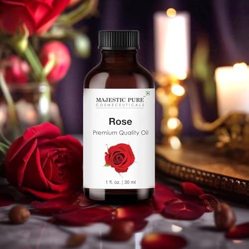 Majestic Pure Essential Oil with Glass Dropper - 100% Pure and Natural - Essential Oils for Diffuser, Aromatherapy, Soap and Candle Making, Rose Essential Oil, Rose Oil, 1 Fl Oz - Image 2
