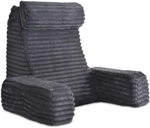 ENITYA 22" XL Back Pillow for Bed Sitting Up with Armrests & Big Pockets by ENITYA