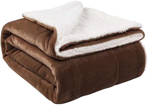 NANPIPER Sherpa Blanket Twin Thick Warm Throw for Winter Bed Super Soft Fuzzy Flannel Fleece/Wool Like Reversible Velvet Plush Blankets (Brown Twin Size 60"x80") by NANPIPER