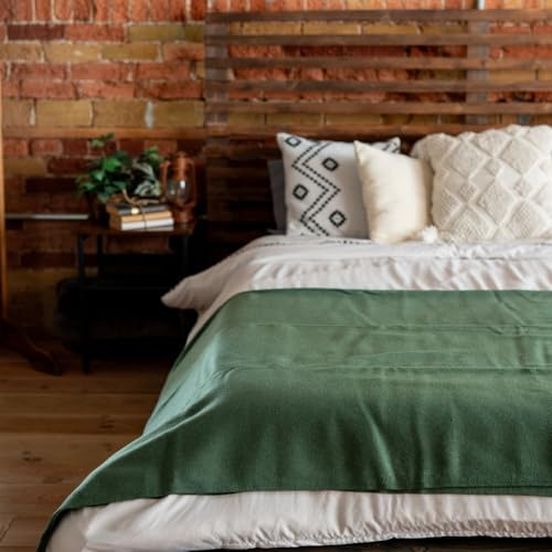 Arcturus Bighorn 100% Virgin Wool Blanket | Heirloom-Quality Wool Bedding for Home & Cabin | Warm, Thick & Durable (Twin Size, Sage) - Image 3