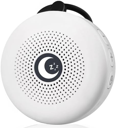 Sleepbox Sleep Sound Machine Portable Noise Machine with 30 Soothing Sounds 4 Timer Memory Function Rechargeable Battery 32 Volume Levels for Sleeping Traveling Relaxing for Baby Kids Adults (White) by Sleepbox