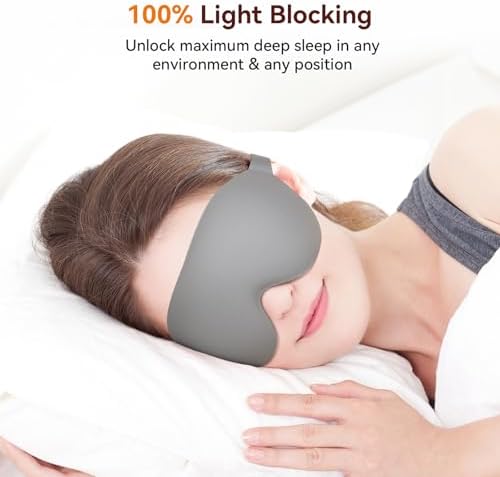 Sleep Mask, EVA BELLE Eye Mask for Men Women, Zero Pressure 3D Sleeping Mask, Cool Super Smooth Light Blocking Soft Eye Shade Cover Memory Foam, Lightweight for Home Travel Use - Image 3