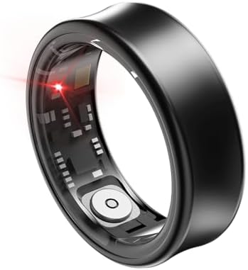Smart Ring Health Fitness Tracker Titanium (Black, 7) - Image 2