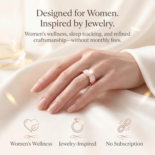 Smart Ring for Women, Sleep Tracker and Health Ring with Heart Rate, SpO2, HRV, Multi-Sport Tracking, IP68 Waterproof, Jewelry-Inspired Design, No Subscription, for iOS and Android (Pink, 7#) - Image 2