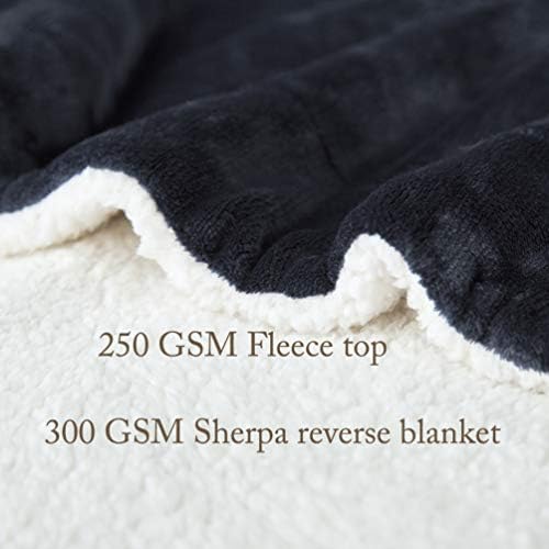 LBRO2M Sherpa Fleece Bed Blanket Super Soft Plush Warm Throw Twin 65"X90" - Image 4