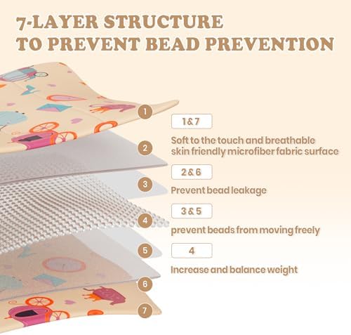 Weighted Blanket - 7 lbs Beige Princess Heavy Blanket - Small Size Breathable Lap Blanket(41"x60", 7 lbs) - Image 2