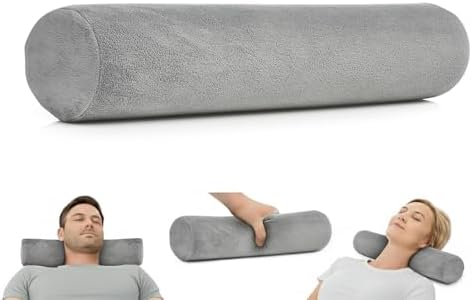 AllSett Health Firm Cervical Neck Roll Memory Foam Pillow, Bolster Pillow, Round Neck Support for Sleeping | Bolster for Bed, Legs, Back and Yoga by AllSettHealth