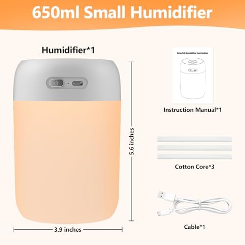 Plant Humidifier Indoor, 650ml Humidifier for Plants, Gray - Image 2