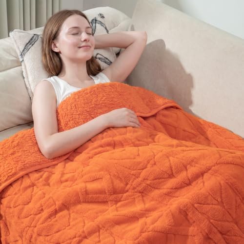 Drewin Weighted Blanket 15lbs for Adults Deep Sleep and Relax,Orange by Home