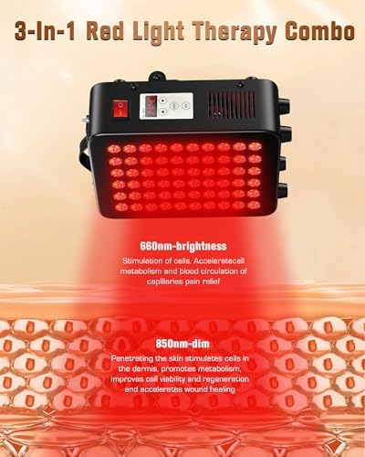 Red Light Therapy, Dual Chip Clinical Grade Infrared red Light Therapy Device with 660nm 850nm High Power Panel for Face and Body Recovery, Improve Sleep, Skin Health - Image 4