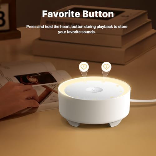 Kipcush White Noise Machine for Sleeping, Baby & Adults, High-Fidelity Non-Looping Sounds, Sleep Sound Machine with Dimmable Night Light, USB Powered, Memory Function, Home, Nursery & Travel - Image 5