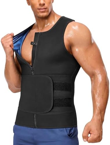 Junlan Waist Trainer Mens Sauna Suit Shirt Sweat Vest Weight Loss Gym Faja by Junlan