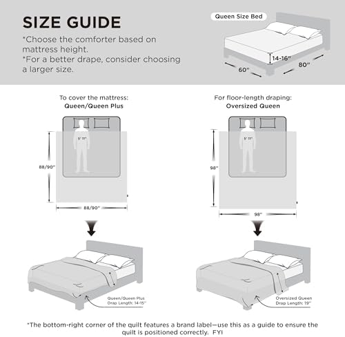 Bedsure Comforters Queen Size Duvet Insert, Quilted Down Alternative Comforter, Ultra Soft Lightweight Comforter Blanket for Bed, with 8 Tabs, Machine Washable, 88x88 in, Black/Grey - Image 2