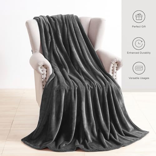 TASTHROW Grey Throw Blanket 60x80 Inches - Image 2