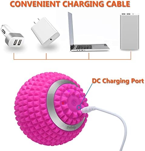 Vibrating Massage Ball 4-Speed High-Intensity Fitness Yoga Massage Roller, Relieving Muscle Tension Pain & Pressure Massaging Balls (Pink) - Image 2