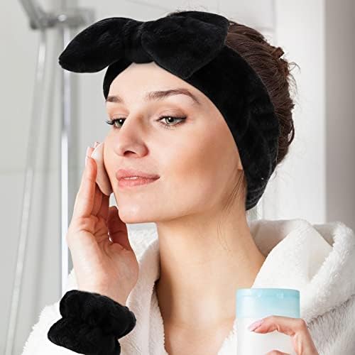 WHAVEL 6PCS Spa Headband and Wristbands Set, Face Wash Headband Wrist Bands for Washing Face Makeup Skincare Hair Band Skin Care Accessories Tools - Image 4