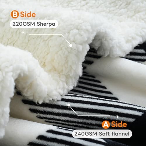 Gracelife Sherpa Fleece Throw Blanket for Couch, Fluffy Plush Warm Fuzzy Blanket for Women and Men, Cozy Thick Soft Twin Blanket for Bed (Black, 60"*80") - Image 6