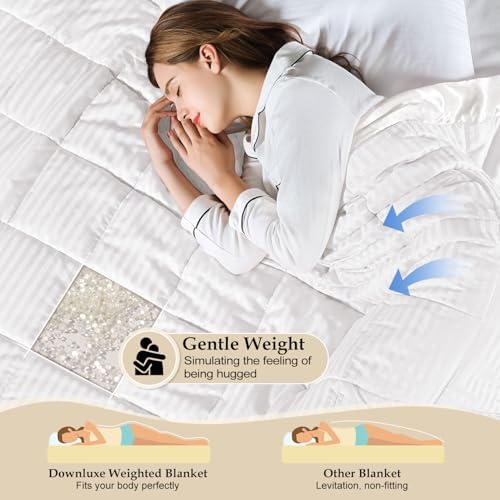 downluxe Weighted Blanket Queen Size, 15 lb Weighted Blanket with Glass Beads for All Season, Machine Washable Heavy Blanket (Ivory, 90 X 90 Inch) - Image 3