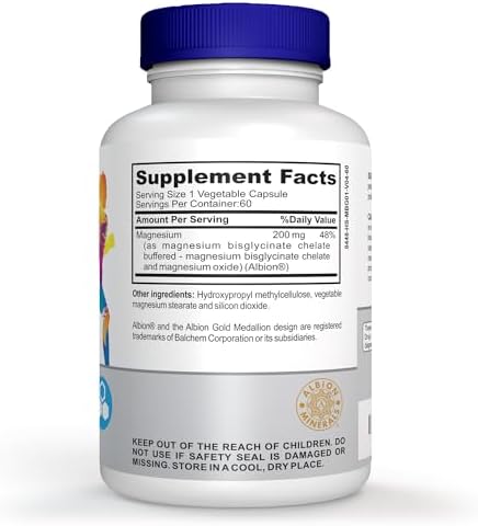 Magnesium Supplement for Runners | High Absorption Magnesium bisglycinate (200 mg) to Support Muscle Recovery, Soreness Post-Workout, Mood, and Sleep | 60 Capsules - Image 3