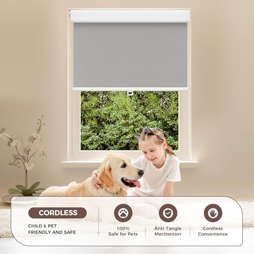 Allesin zen No Drill No Tools Blackout Roller Shades for Windows, (Gray 39 x 48), Renter-Friendly, UV Protection, no-Drill Pull-Down Blinds for Home, Bedroom, Office, Living Room - Image 6