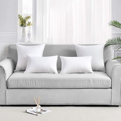 FAVRIQ 14 x 22 Pillow Inserts (Set of 2) - Premium Square Interior Sofa Throw Pillow with 100% Cotton Cover - Decorative Pillow Insert Pair - White Couch Pillow - Image 4