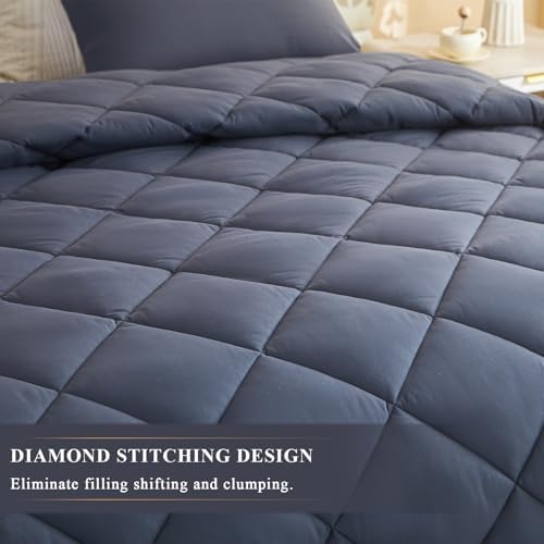 Oversized King Comforter, Super King Comforter Oversized, All Season Soft Quilt Down Alternative Duvet Insert with 8 Corner Tabs(120x98, Grey) - Image 6