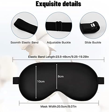 Silk Sleep Mask, Blackout Eye Mask for Sleeping with Adjustable Strap - Image 4
