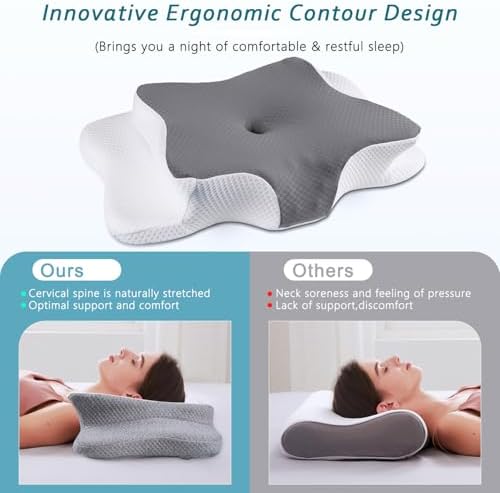CHxxy Cervical Neck Pillow for Pain Relief Sleeping, Memory Foam Pillows - Image 5