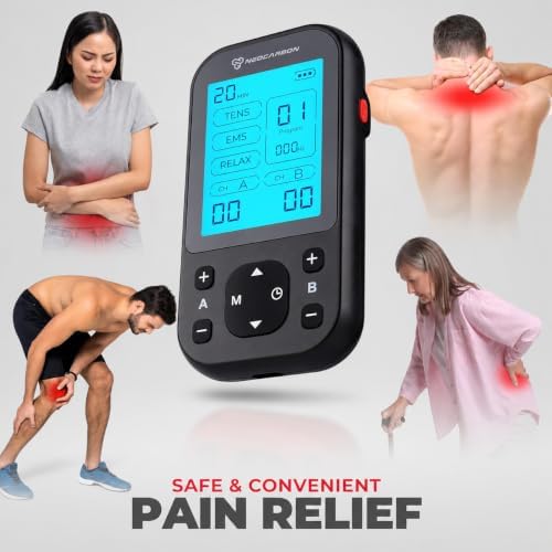 NEOCARBON TENS Unit Muscle Stimulator Pro for Back Pain Relief, Black - Image 2