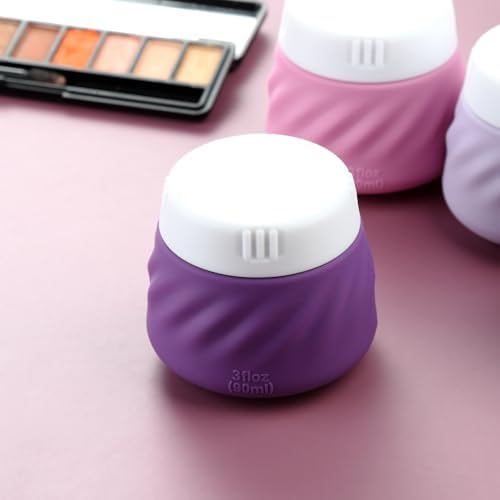 Gemice Silicone Cream Jars TSA Approved Travel Size Containers with Clear Bag, Leak-proof Travel Accessories with Lid for Cosmetic Face Body Hand Cream (4 Pack) - Image 3