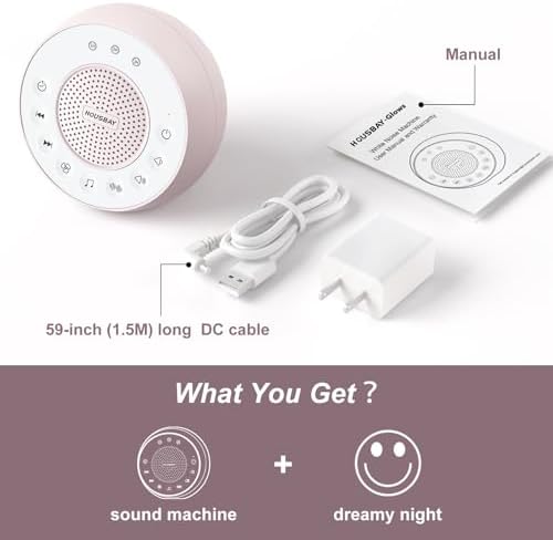 HOUSBAY Sound Machine White Noise for Sleeping, Pink - Image 7